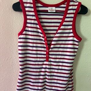 Red and White Striped Tank Top